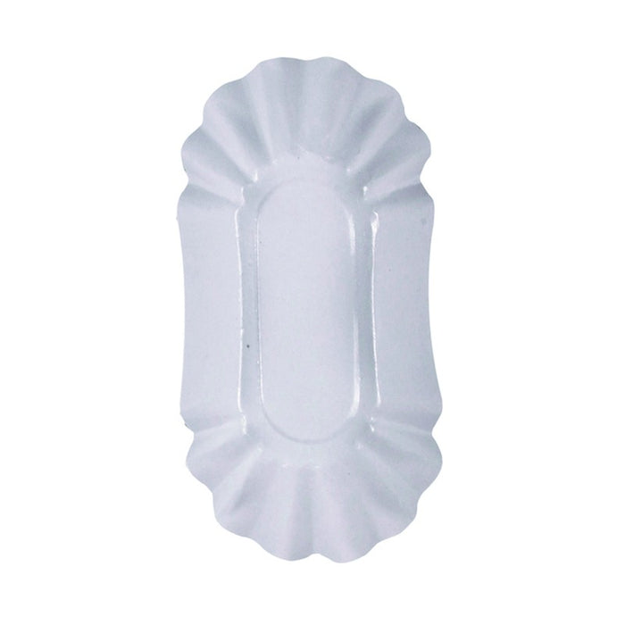 Assiette creuse ovale en carton laminé blanc  195x110mm H32mm-1000Pcs