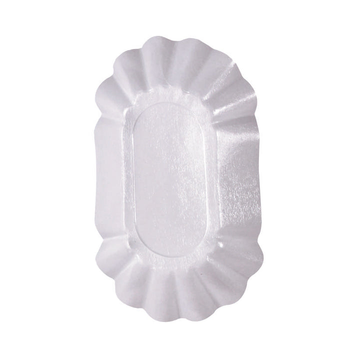 Assiette creuse ovale en carton laminé blanc 220x140mm H37,5mm-1000Pcs