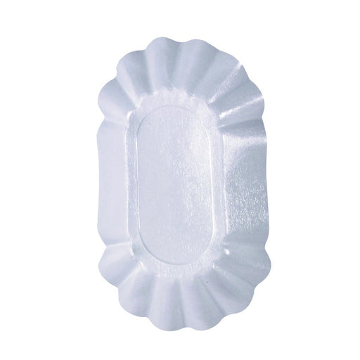 Assiette creuse ovale en carton laminé blanc 220x140mm H37,5mm-1000Pcs