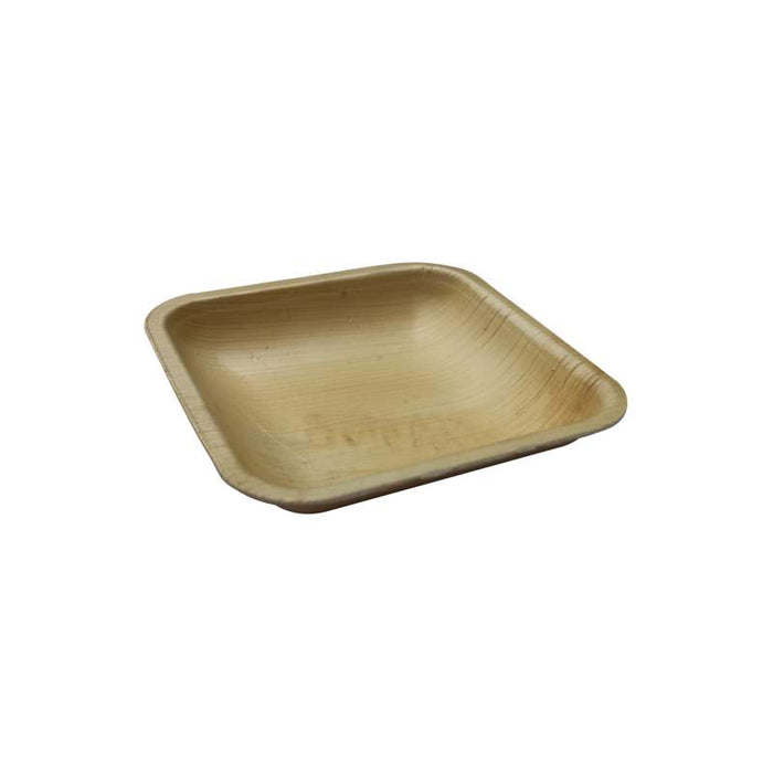Assiette carrée en feuille de palmier 110x110mm H22mm - 100Pcs