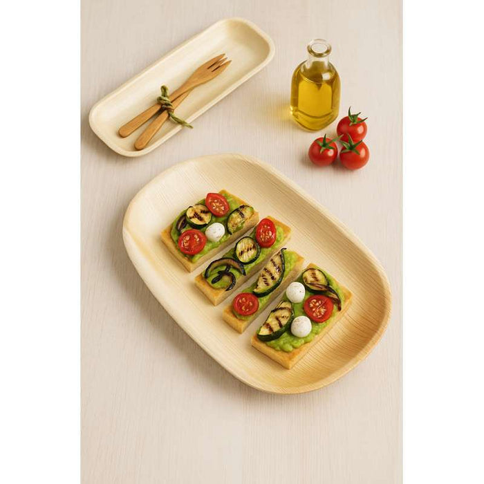 Plateau rectangulaire en palmier  325x90mm H25mm-50Pcs