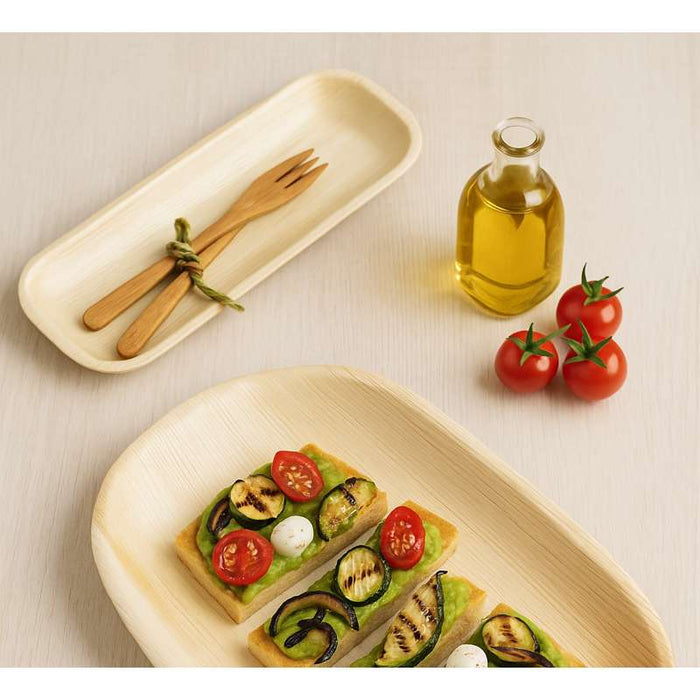 Plateau rectangulaire en palmier  325x90mm H25mm-50Pcs