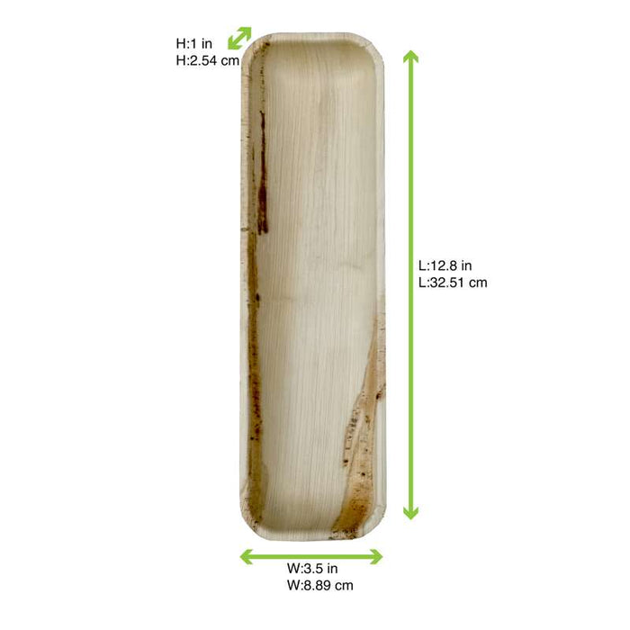 Plateau rectangulaire en palmier  325x90mm H25mm-50Pcs