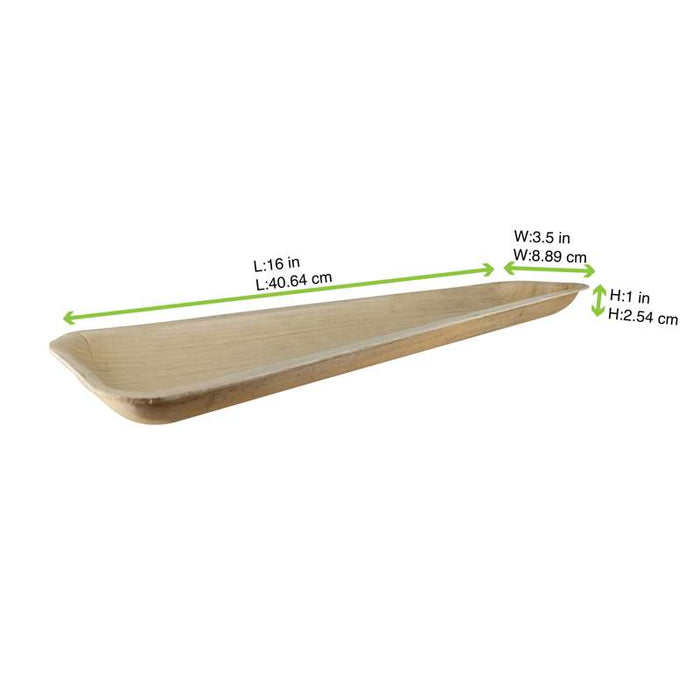Plateau rectangulaire en palmier  410x90mm H25mm-100Pcs
