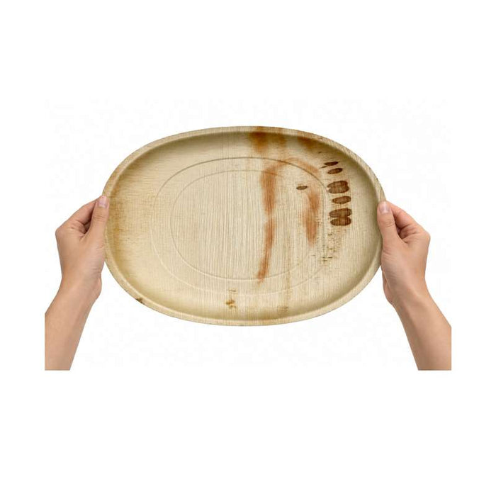 Plateau ovale en palmier  420x260mm H25mm-50Pcs