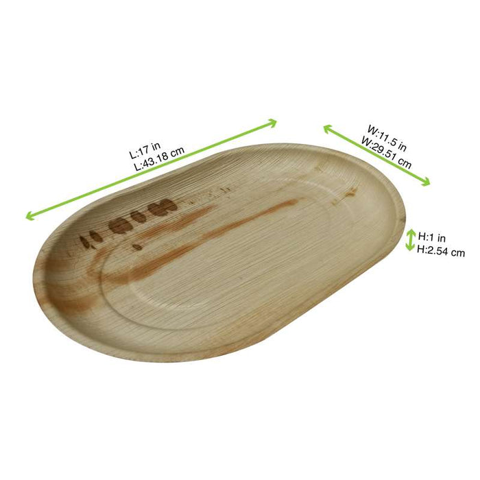 Plateau ovale en palmier  420x260mm H25mm-50Pcs