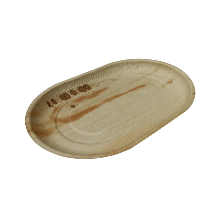 Bandeja ovalada de hoja de palmera 420x260mm A25mm - 10Uds