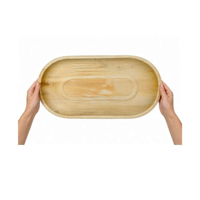Plateau ovale en palmier  555x300mm H25mm-50Pcs