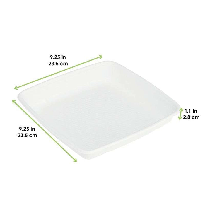 Saladier carré blanc en pulpe  235x235mm H28mm 1000ml-200Pcs
