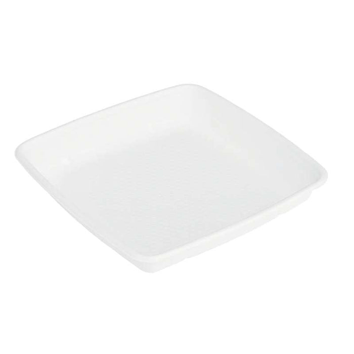 Saladier bas de forme carrée en pulpe blanche, sans couvercle 235x235mm H28mm 1000ml - 200Pcs