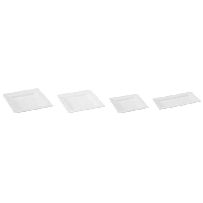 Assiette en pulpe rectangulaire blanche 260x130mm - 500Pcs
