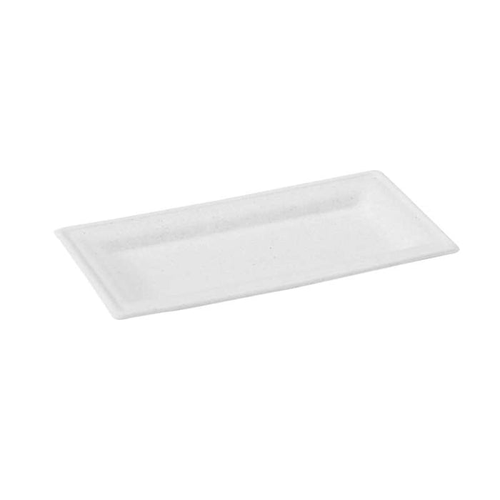 Assiette en pulpe rectangulaire blanche 260x130mm - 500Pcs