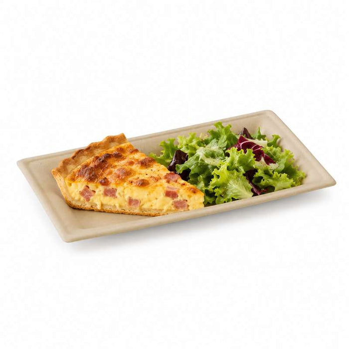 Assiette rectangulaire en pulpe brune 260x130mm - 500Pcs