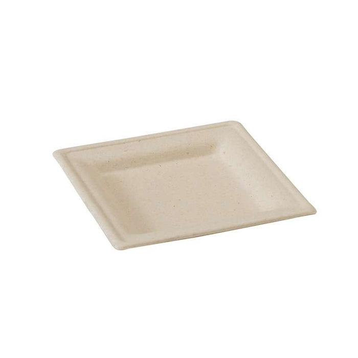 Assiette en pulpe brune carrée 160x160mm - 500Pcs