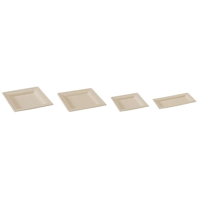 Assiette en pulpe brune carrée 160x160mm - 500Pcs