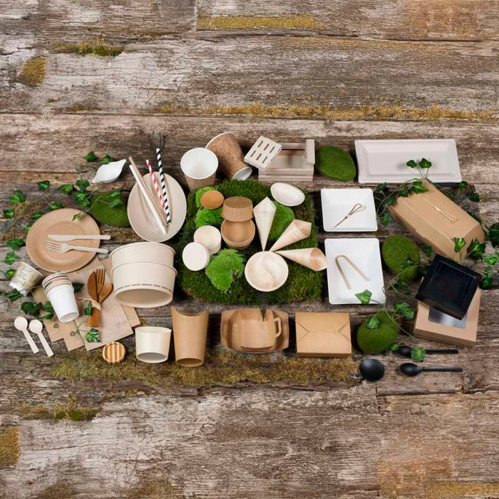 Assiette en pulpe brune carrée 160x160mm - 500Pcs