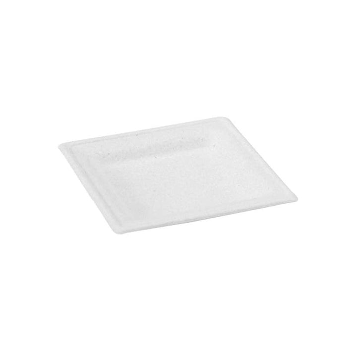 Assiette carrée blanche en pulpe  160x160mm-500Pcs