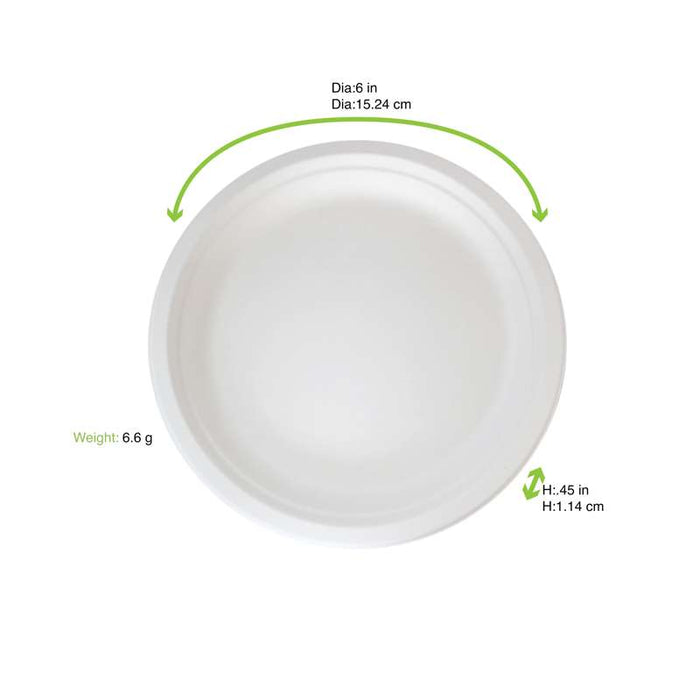 Assiette en pulpe blanche ronde Ø160mm - 1000Pcs