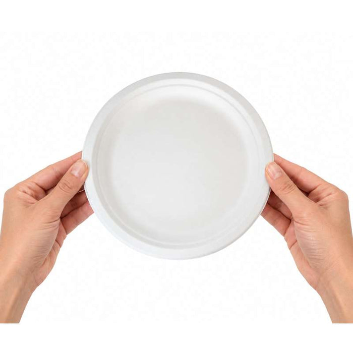 Assiette en pulpe ronde blanche Ø180mm - 1000Pcs