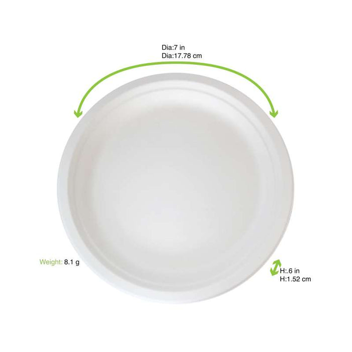 Assiette en pulpe ronde blanche Ø180mm - 1000Pcs