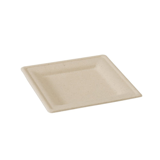 Assiette carrée brune en pulpe 200x200mm-500Pcs