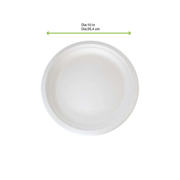 Assiette ronde blanche en pulpe  H23mm-500Pcs