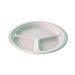 Assiette ronde blanche en pulpe 3 compartiments   H26mm-500Pcs