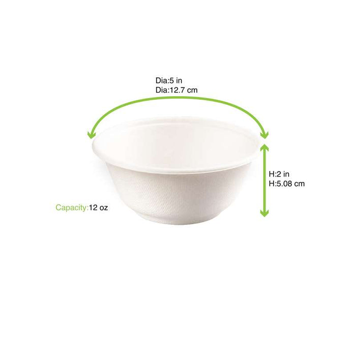 Bol rond blanc en pulpe   H48mm 350ml-500Pcs