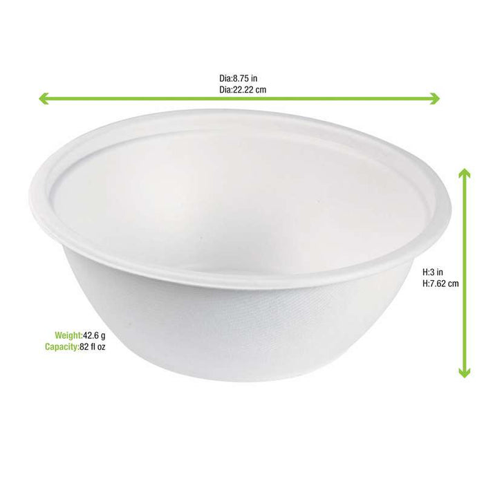 Bol pulpe géant rond blanc   H82mm 2400ml-100Pcs