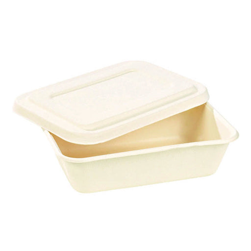 Boite repas pulpe blanche avec couvercle  193x135mm H50mm 850ml-400Pcs