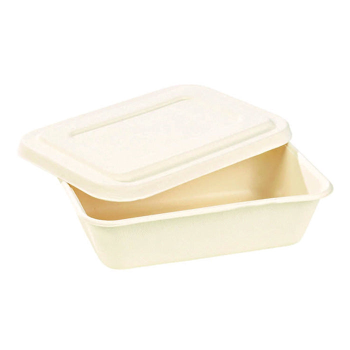 Boite repas pulpe blanche avec couvercle  193x135mm H50mm 850ml-400Pcs
