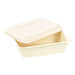 Boite repas pulpe blanche avec couvercle  193x135mm H50mm 850ml-400Pcs