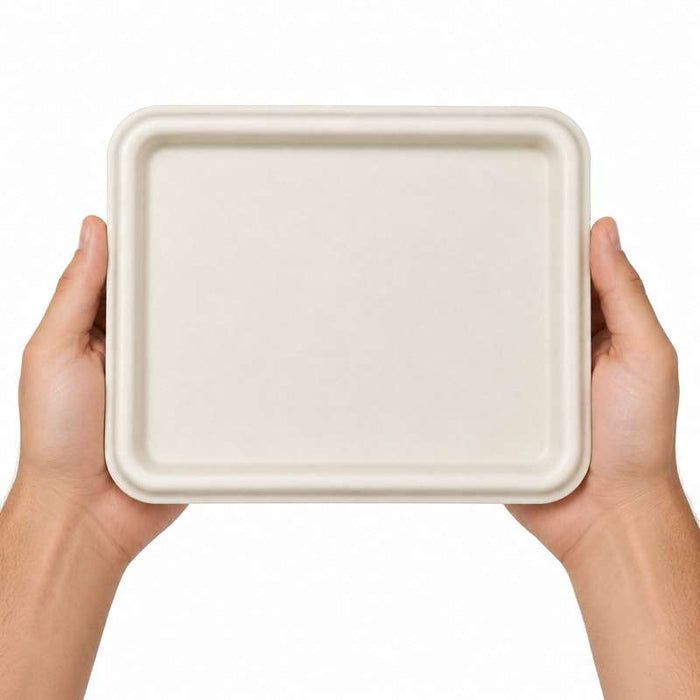 Couvercle pour plateau repas pulpe 5 compartiments 300x244mm H37mm - 200Pcs