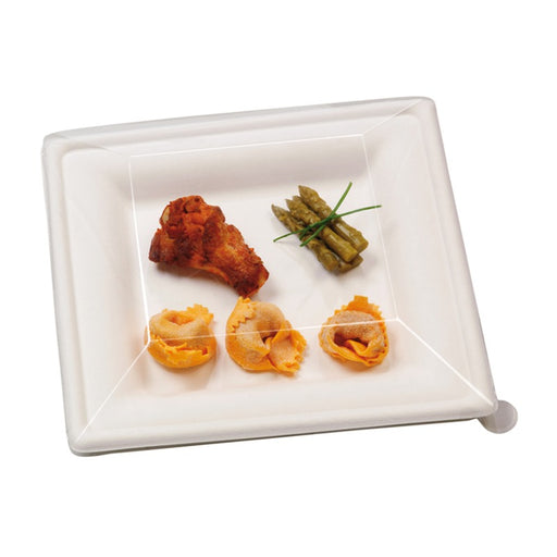 Couvercle RPET transparent  260x260mm H50mm-250Pcs