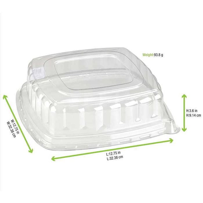 Couvercle plat transparent en plastique PET 318x318mm H85mm-24Pcs