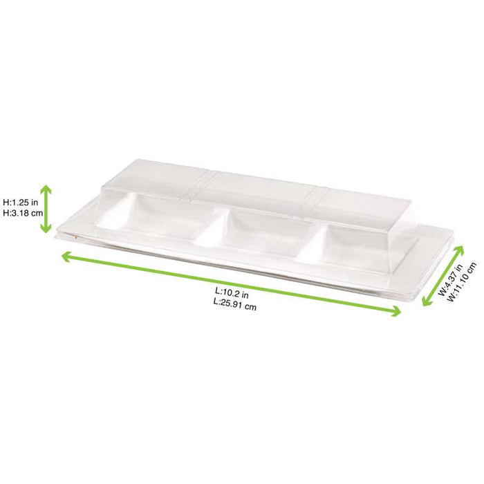 Couvercle plat transparent en plastique PET 260x110mm H32mm-250Pcs