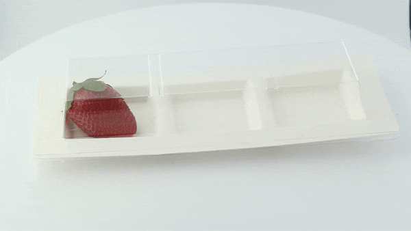 Couvercle plat transparent en plastique PET 260x110mm H32mm-250Pcs