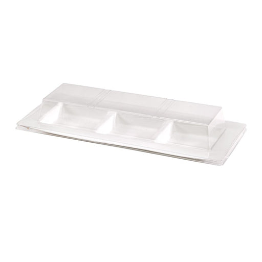 Couvercle plat transparent en plastique PET 260x110mm H32mm-250Pcs