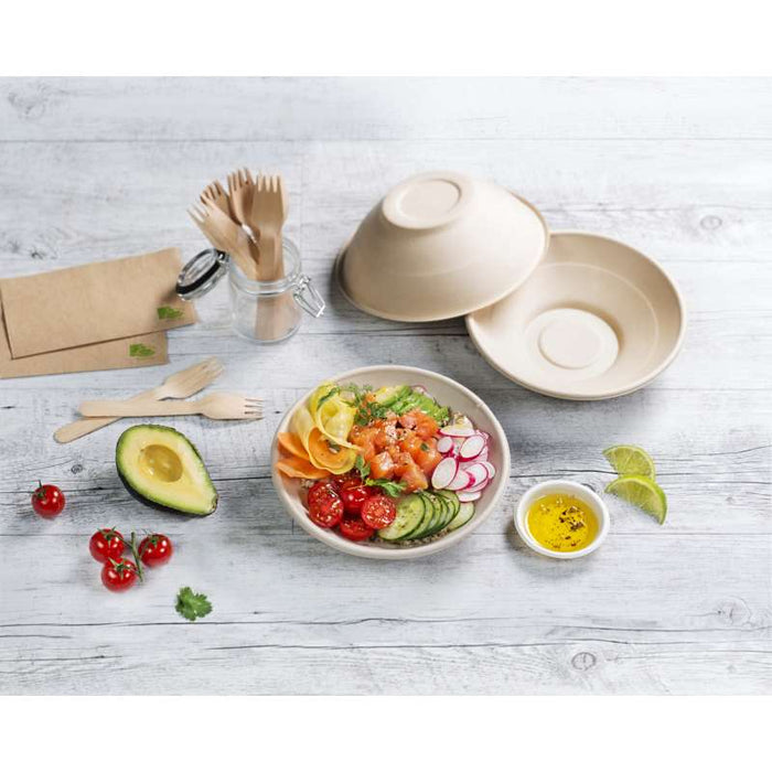 Bol rond brun en pulpe "Poke"   H49mm 700ml-250Pcs