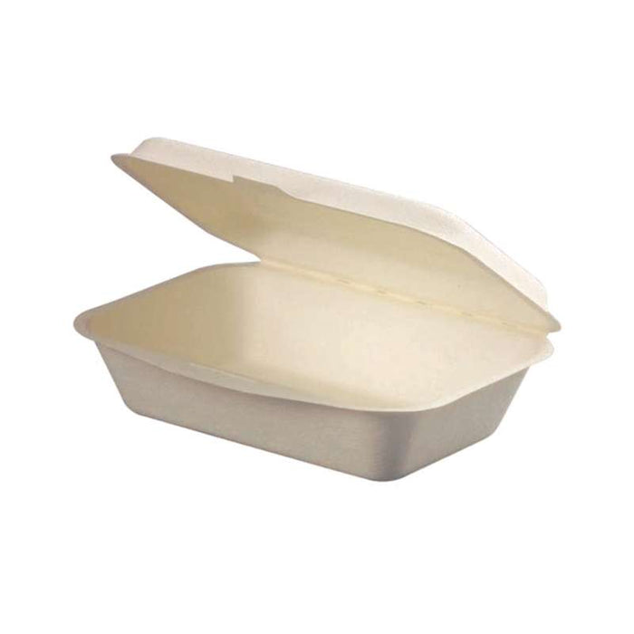 Boîte coquille en pulpe blanche 190x140mm H56mm 600ml - 600Pcs