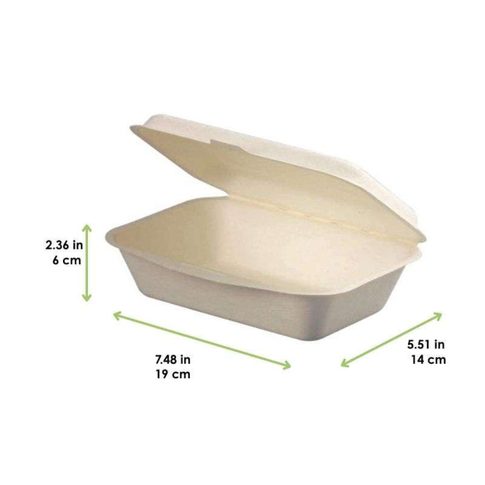 Boîte coquille en pulpe blanche 190x140mm H56mm 600ml - 600Pcs
