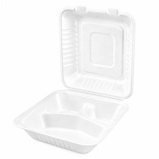 Coquille blanche pulpe 3 compartiments  220x202mm H80mm-200Pcs