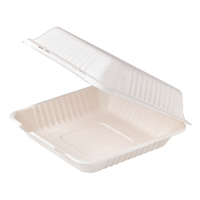 Boîte coquille en pulpe blanche 220x204mm H84mm 850ml - 200Pcs