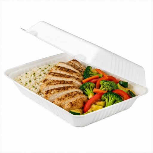 Coquille blanche en pulpe 232x157mm H80mm 830ml-200Pcs