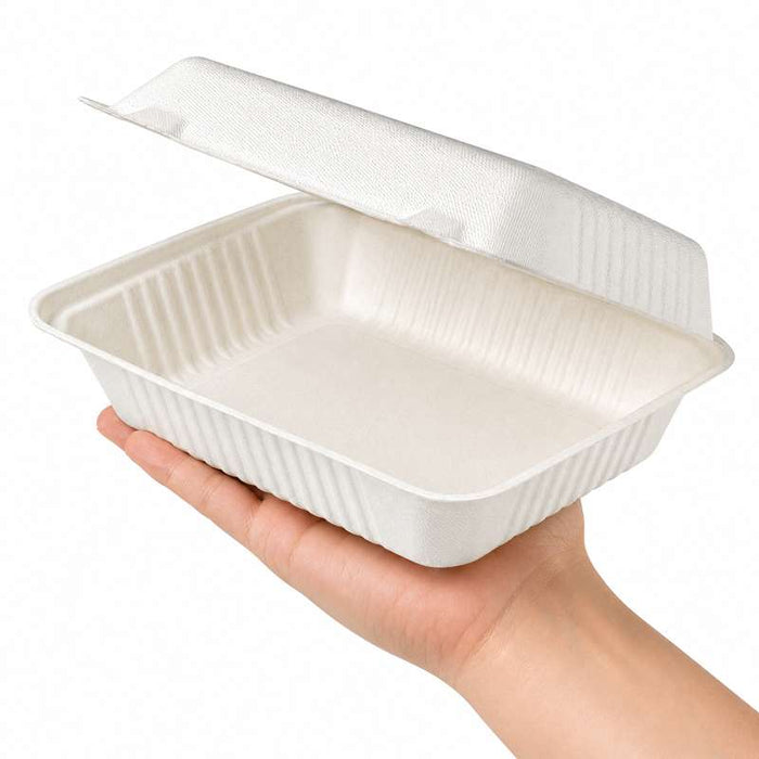 Coquille blanche en pulpe 232x157mm H80mm 830ml-200Pcs
