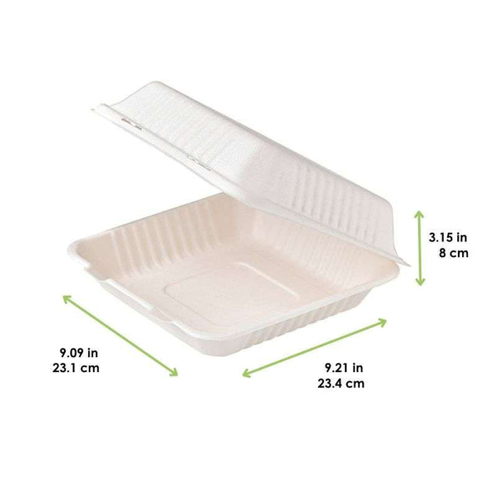 Boîte coquille blanche en pulpe 234x231mm H80mm 1400ml - 200Pcs