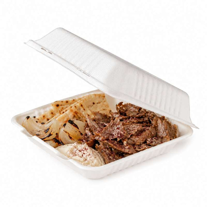 Boîte coquille blanche en pulpe 234x231mm H80mm 1400ml - 200Pcs