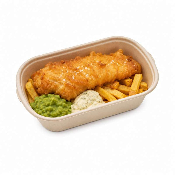 Boîte repas rectangulaire en pulpe brune "Eco-Rec" 195x116mm H50mm 700ml - 300Pcs
