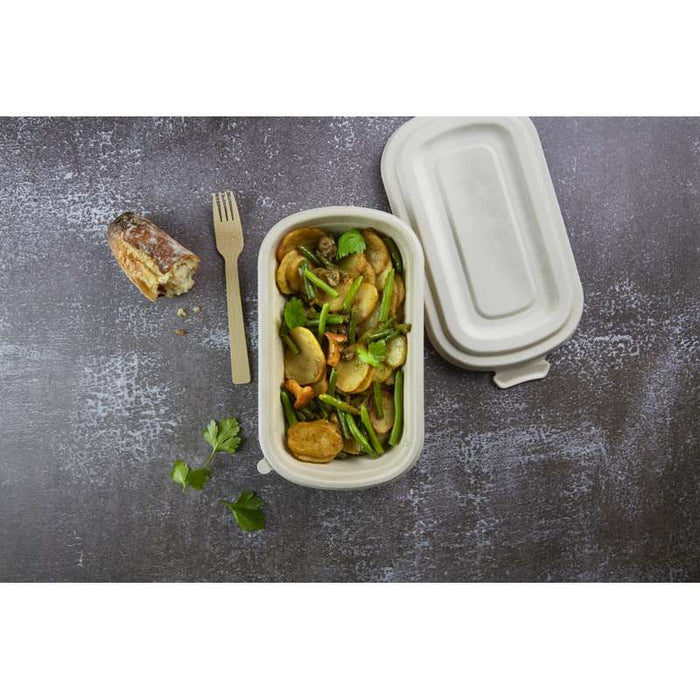 Couvercle plat rectangulaire brun en pulpe  269x139mm H16mm-250Pcs
