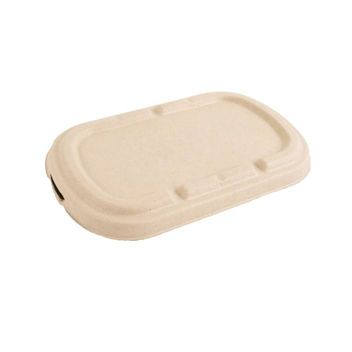 Couvercle plat rectangulaire brun en pulpe  205x123mm H15mm-300Pcs